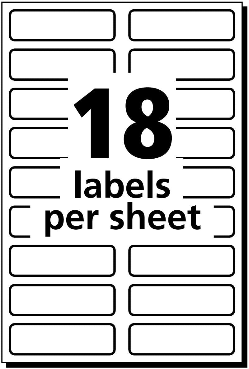 No-Iron Fabric Labels, 0.5 x 1.75, White, 18/Sheet, 3 Sheets/Pack